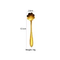 Golden sunflower shaped stainless steel coffee spoon measuring 12.5cm and weighing 14g - Cosmos Coffee Spoon / Gold