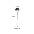 Stainless steel sunflower coffee spoon with spiral handle, silver finish, 12.4cm length - Sunflower Coffee Spoon / Silver