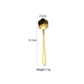 Gold stainless steel flower spoon with plum blossom head and twisted handle, 12.1cm - Daisy Coffee Spoon / Gold