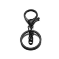 30mm black alloy lobster clasp with D-ring and keychain link for DIY accessories - Matte Black (With Chain)
