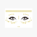 Golden stars and geometric diamond face tattoo stickers for masquerade party style - 10.5*15cm Face Sticker / VS026 (Gold Star Lines)