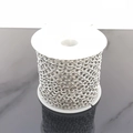 Rotolo di catena piatta in acciaio inossidabile argento per creazione gioielli DIY - 0.3x1.25mm / Color Acciaio