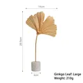 Golden metal ginkgo leaf ornament with stone base, large size 26.5cm high decoration - Ginkgo Leaf-Large