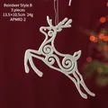 Set of 3 white glitter hollow reindeer ornaments for Christmas tree decor, 13.5x10.5cm - White Reindeer B/Set of 3