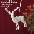 White frosted elk Christmas ornament with snow texture, size 14x11cm for holiday decor - White Reindeer A/1 Piece
