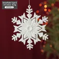 Sparkling white snowflake Christmas ornament Style E with glitter, size 14x14cm for tree decor - White Snowflake E/1 Piece
