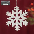 Σετ 3 λευκά χριστουγεννιάτικα στολίδια νιφάδες με γκλίτερ, μέγεθος 10x10cm - Λευκή Νιφάδα Χιονιού B/Σετ των 3