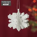 3D white glitter snowflake hanging ornament for Christmas tree decor style D - White Snowflake D/Set of 2