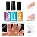 Kit professionnel 3 pièces de vernis à ongles avec base coat, activateur et top coat - Ensemble Base/Activateur/Couche de Finition