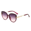 Occhiali da sole cat-eye oversize con lenti sfumate viola e aste in metallo dorato - A03 Z-4 / Montura Viola Sfumato Viola