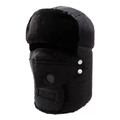 Gorro de invierno impermeable con forro polar grueso y válvula de aire en negro - Talla única / Negro