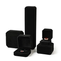 Collection of premium black velvet jewelry boxes for rings, necklaces and bracelets - Dark Black; Ring Box (can Hold Earrings)