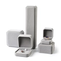 Velvet jewelry gift boxes in grey for rings necklaces and bracelets storage - Gray; Bracelet Box