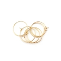 DIY jewelry accessories: multiple golden circular ear rings stacked on a white background - 20mm / KC Gold