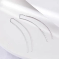 S925 sterling silver long tassel drop earrings with minimalist arc design - 925 Silver / Silver
