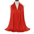Solid red mercerized cotton headscarf shawl with premium high elasticity and soft texture - Rust Red
