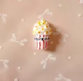 Ciondolo popcorn in resina in tazza a strisce rosse e bianche per accessori fai da te - Popcorn
