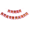 Detail of pink glittery Feliz Cumpleaños banner with elegant golden letters - Pink Laser Swallowtail Spanish