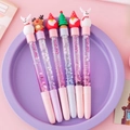 Christmas-themed liquid glitter gel pens with cute Santa and reindeer toppers - Christmas Series