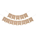 Vintage kraft paper Happy Birthday swallowtail banner for party wall decorations - Retro Kraft Paper Style