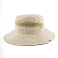 Cappello parasole beige a tesa larga con rete traspirante per uomo all'aperto - 55-59cm (Regolabile) / Cachi