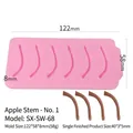 Pink silicone mold for 6 apple stems, flexible DIY candle and baking tool, SX-SW-68 - Apple Stem-No.1 SX-SW-68