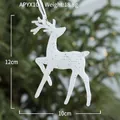 Weißer Rentier-Anhänger mit Silberglitzer für den Weihnachtsbaum, Größe 12x10cm - Rentier Stil B / Weiß