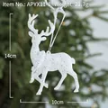 Glitzernde weiße Rentier-Weihnachtsdekoration, 14 cm hoch für den Weihnachtsbaum - Rentier Stil C / Weiß