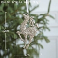 Funkelnde goldene Rentier-Weihnachtsdekoration, 10 cm x 7 cm, festlicher Baumschmuck - Rentier Stil G / Champagner