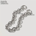 Ersatz-Handtaschenkette aus Silbermetall mit 53 cm Länge und 2 cm breiten Gliedern - BR-55S Silber