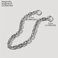 Silberne grobe Taschengliederkette aus Metall mit Federring-Verschlüssen, 65 cm lang - BS-65S Silber