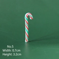 Dettaglio del ciondolo a bastoncino di zucchero da 3,2cm per creazioni DIY - Piccolo 5# (Strisce Rosso Bianco Verde Sottili)