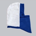 Winter thermal cycling balaclava hooded mask in navy blue and white plush faux fur - Fleece Lined Royal Blue