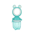 Mint green baby fruit feeder with bear-ear handle and food-grade silicone mesh bag - Cartoon Bear Ear Type / Cartoon Lake Green