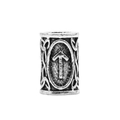 Silver Viking rune bead with Teiwaz and Celtic knot patterns for beard or hair braids - Antique Silver Viking Rune Style (K-3)
