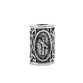 Silver Viking rune beard bead featuring Algiz symbol and Celtic knot design details - Antique Silver Viking Rune Style (K-2)