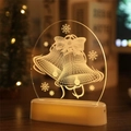 3D Christmas bells night light with warm glow on white base for festive decor - Christmas Bell