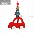 Decorazione natalizia in legno a forma di auto rossa con albero a pois e pacchetto - Rosso