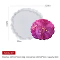 Irregular silicone coaster mold with starry purple resin example, 128x123x10mm size - SX-DJ-07 Irregular Cloud