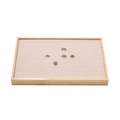 Plateau bijoux en bois avec doublure velours rose et fentes pour bagues et boucles - Plateau 100 Bagues