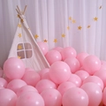 Pastel pink heart latex balloons in a dreamy children's play tent wedding party setting - Macaron Round Balloons (50pcs) / Pink