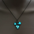 Luminous dragon pendant necklace in antique bronze with blue glowing resin feature - Antique Bronze + Sky Blue (Dragon)