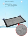 Detail of the gray plush cat hammock showing reinforced frame and soft flannel material - Plush Oxford Black Tube / Screw & Straight Suction Set