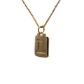 Polished gold box chain necklace featuring a rectangular letter L initial pendant - Letter L