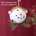Set di 3 decorazioni pupazzo di neve bianco con bacche rosse e pini, dimensioni 8x8 cm - Pupazzo di neve Stile B / Set di 3