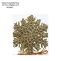 Lot de 6 flocons de neige dorés pailletés en plastique pour sapin de Noël, taille 10x9cm - Flocon de Neige Doré / 6 Pcs