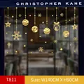 Golden Christmas window decals with snowflakes and stars set, size 140x90cm - T811 Christmas Pendant / Gold