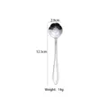 Silver stainless steel rose flower spoon, measuring 12.5cm length and 2.9cm width - Rose Coffee Spoon / Silver