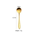 Golden plum blossom stainless steel coffee spoon with dimensions and 15g weight - Plum Blossom Coffee Spoon / Gold