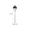 Flower-shaped stainless steel spoon with 12.6cm length and 2.8cm width specifications - Pansy Coffee Spoon / Silver